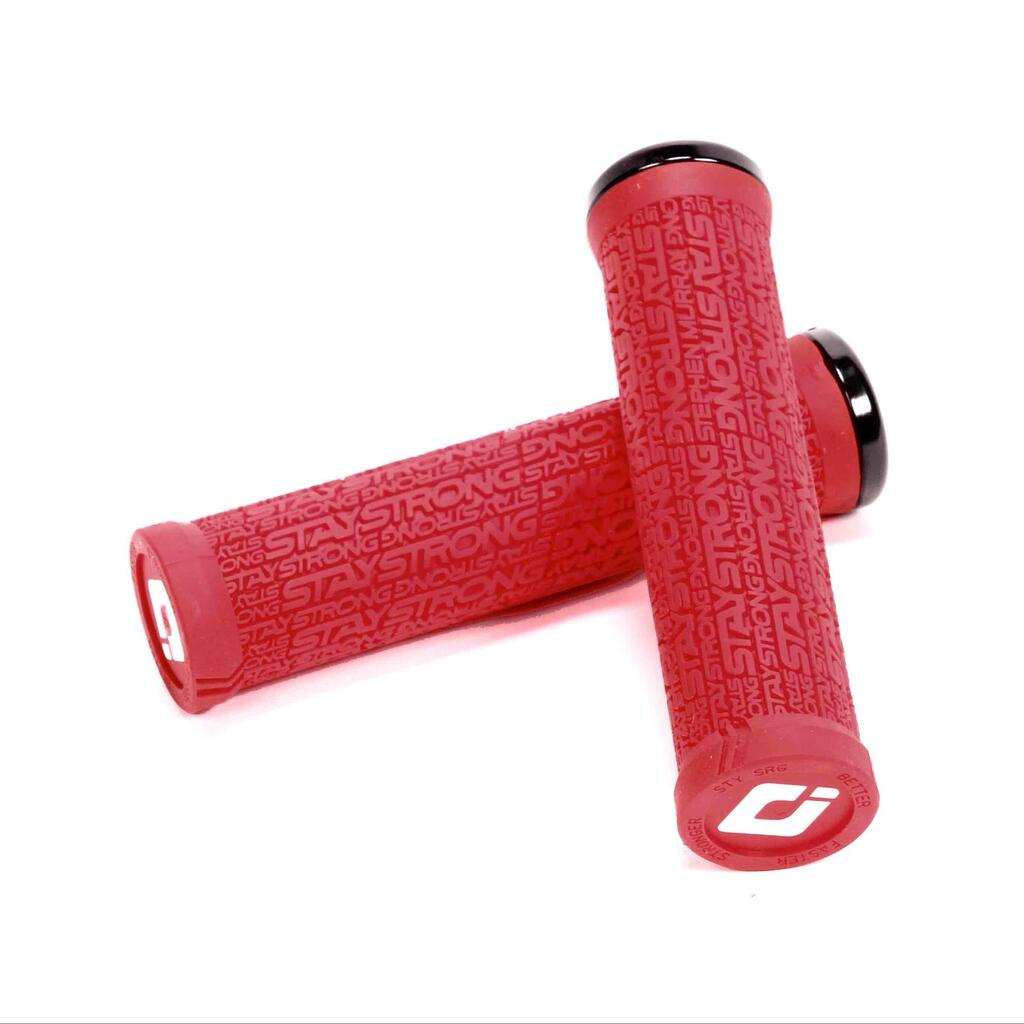Pair of Odi Stay Strong Reactiv Grips 135mm Red/Black