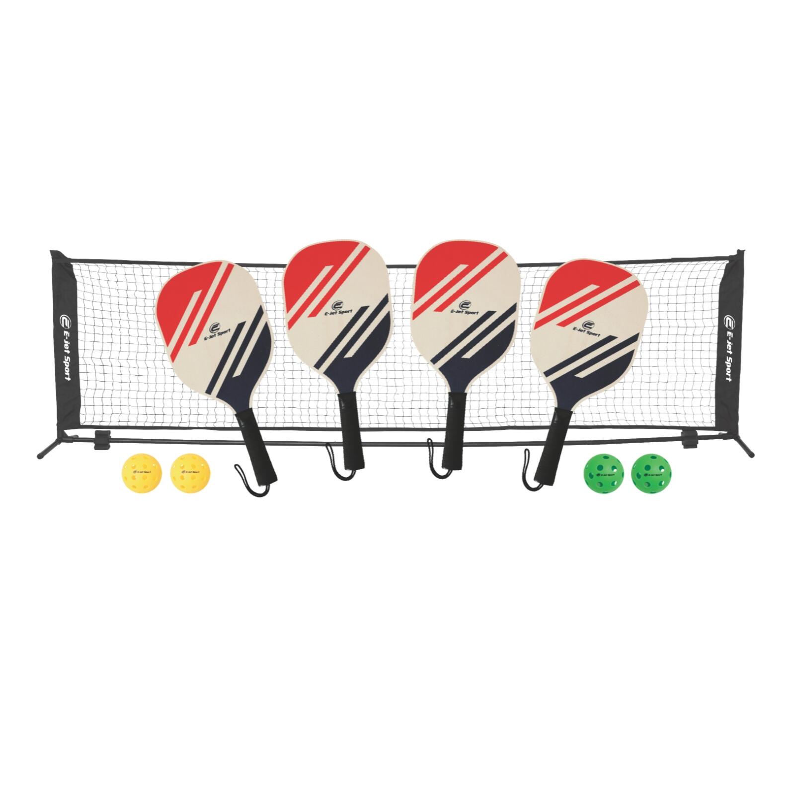 E-Jet Sport Pickleball 4 Player Wooden Set With Net