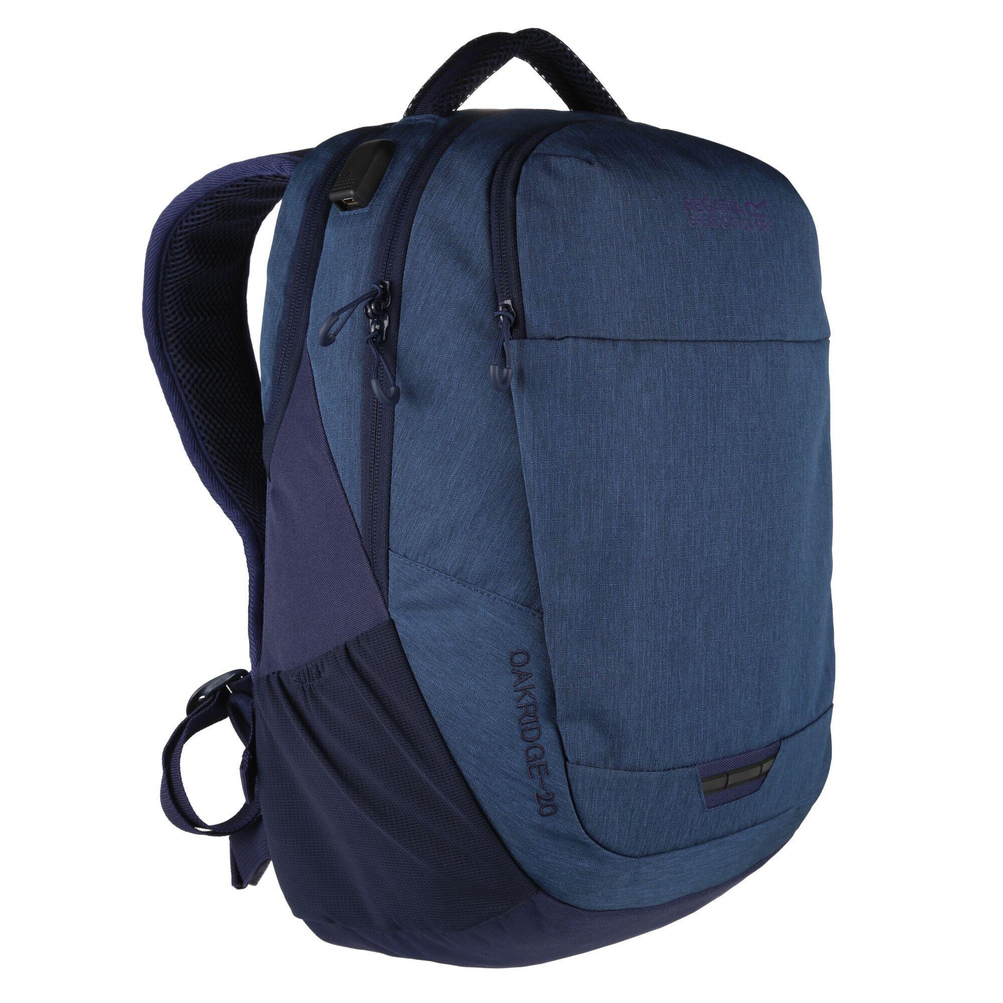 HerrenDamen Unisex Rucksack "Oakridge", 20L Damen und Herren Marineblau/Dunkles 3/4