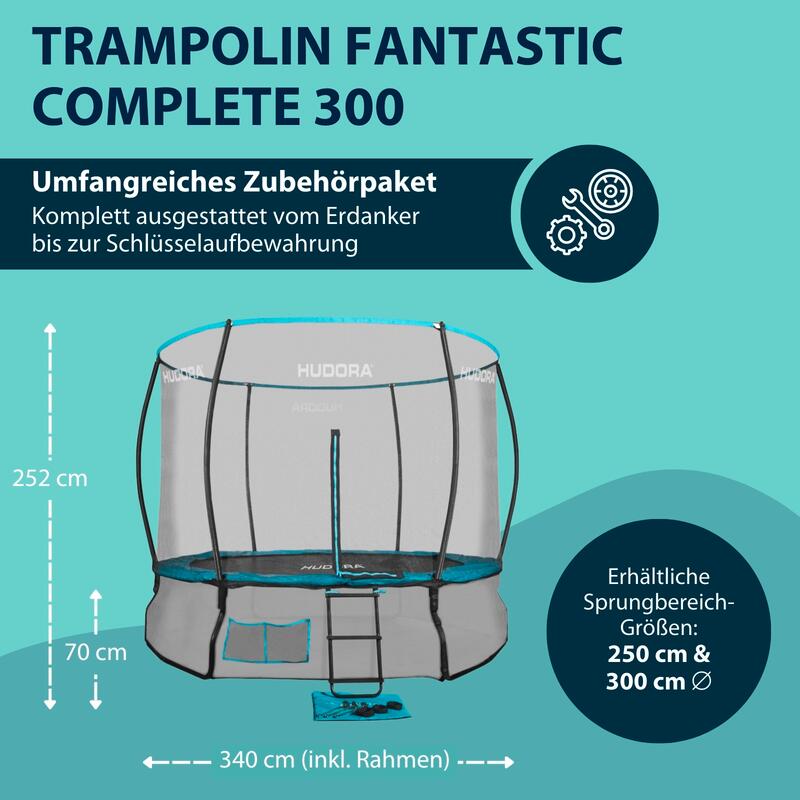 Trampoline complet Hudora Fantastic 300V 2/7