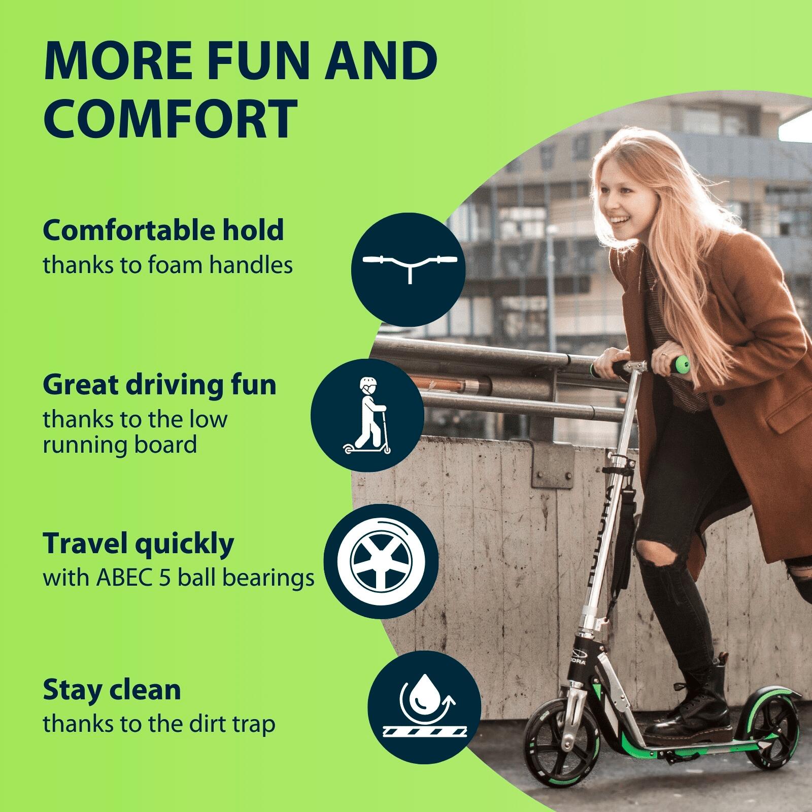 Scooter BigWheel® 205 Tretroller höhenverstellbar, grey and green 3/7