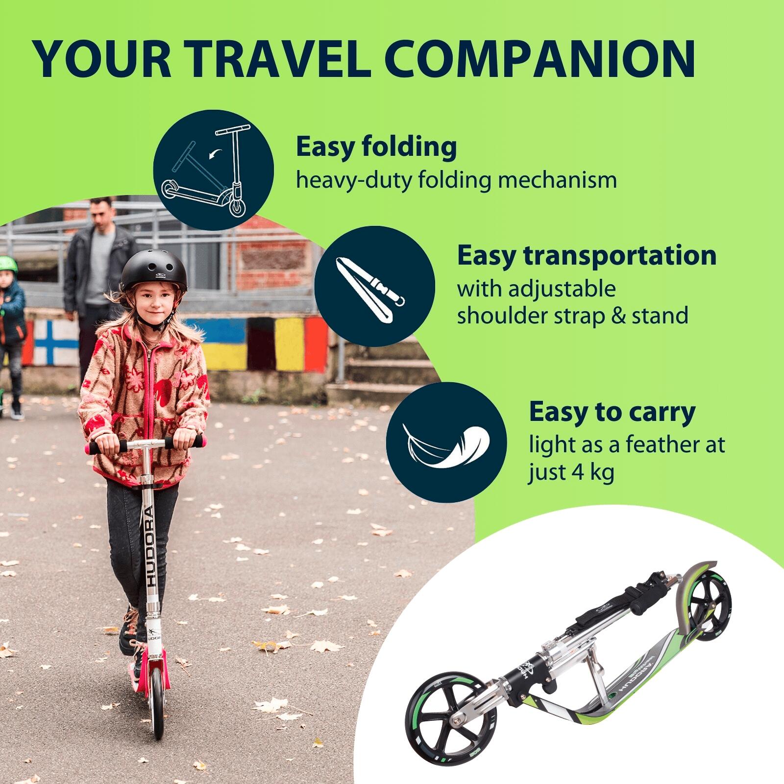 Scooter BigWheel® 205 Tretroller höhenverstellbar, grey and green 4/7