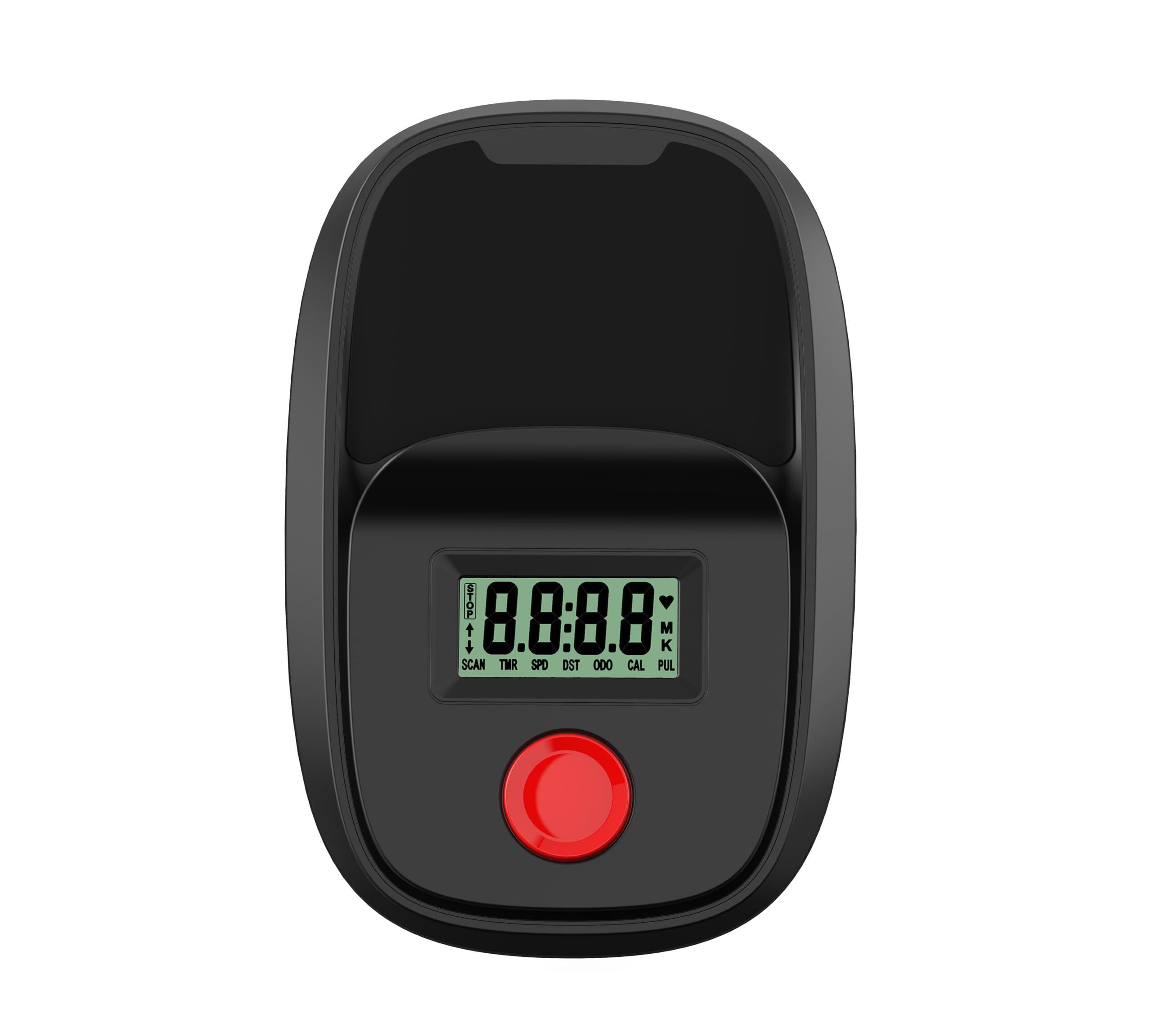 PowerMax EH-300 Elliptical Cross Trainer for Home Gym Workout Machine Adjustable Seat, LCD Display,Max User Weight 100kg, Hand Pulse Sensor, Anti Slip Pedal & 8 Level Resistance, Flywheel: 6KG Red