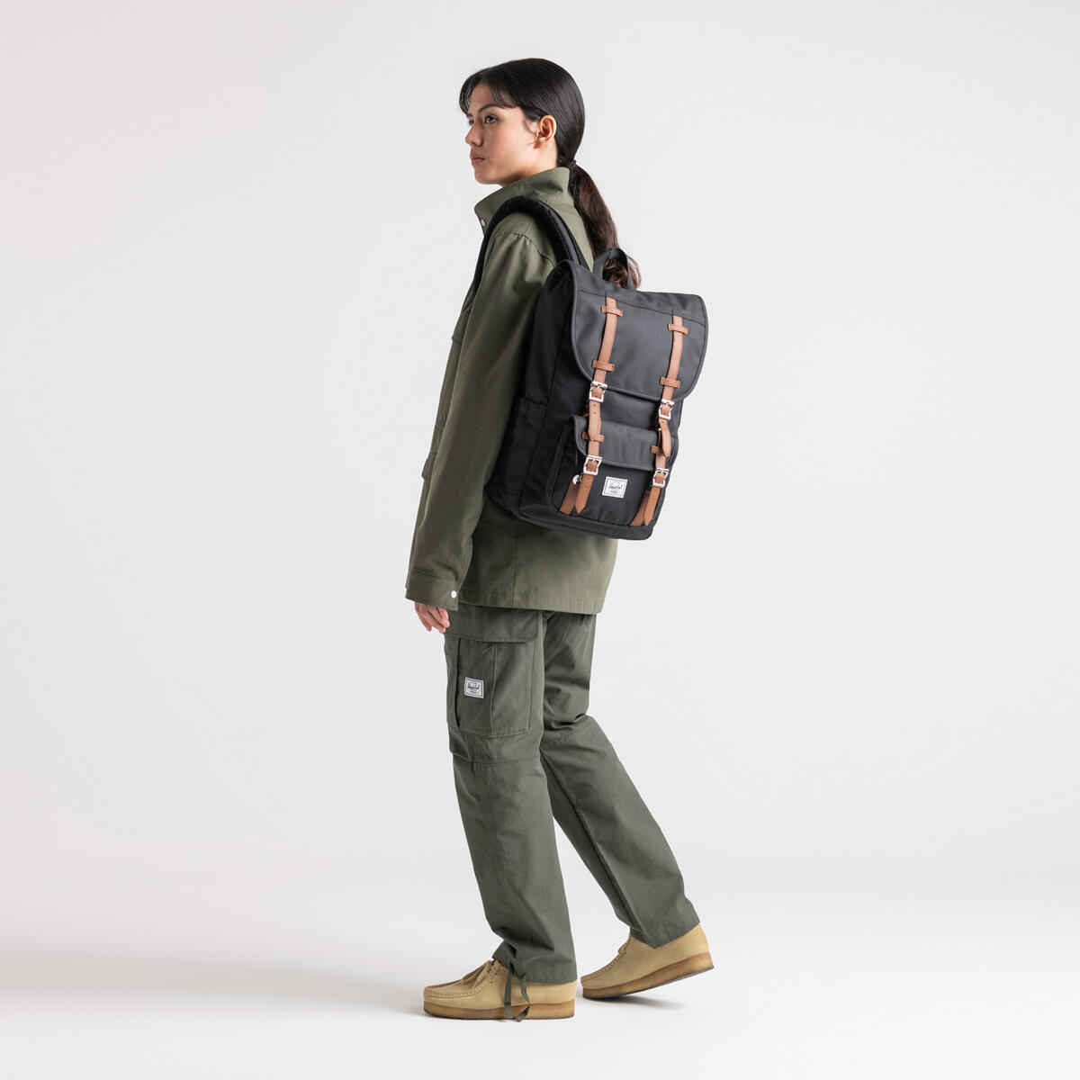 Sac à dos en matières recyclées LITTLE AMERICA MID 21L 11391 UNISEXE Noir camel 2/7