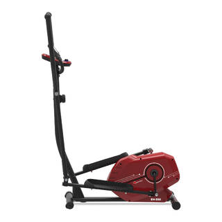 PowerMax EH-300 Elliptical Cross Trainer for Home Gym Workout Machine Adjustable Seat, LCD Display,Max User Weight 100kg, Hand Pulse Sensor, Anti Slip Pedal & 8 Level Resistance, Flywheel: 6KG Red