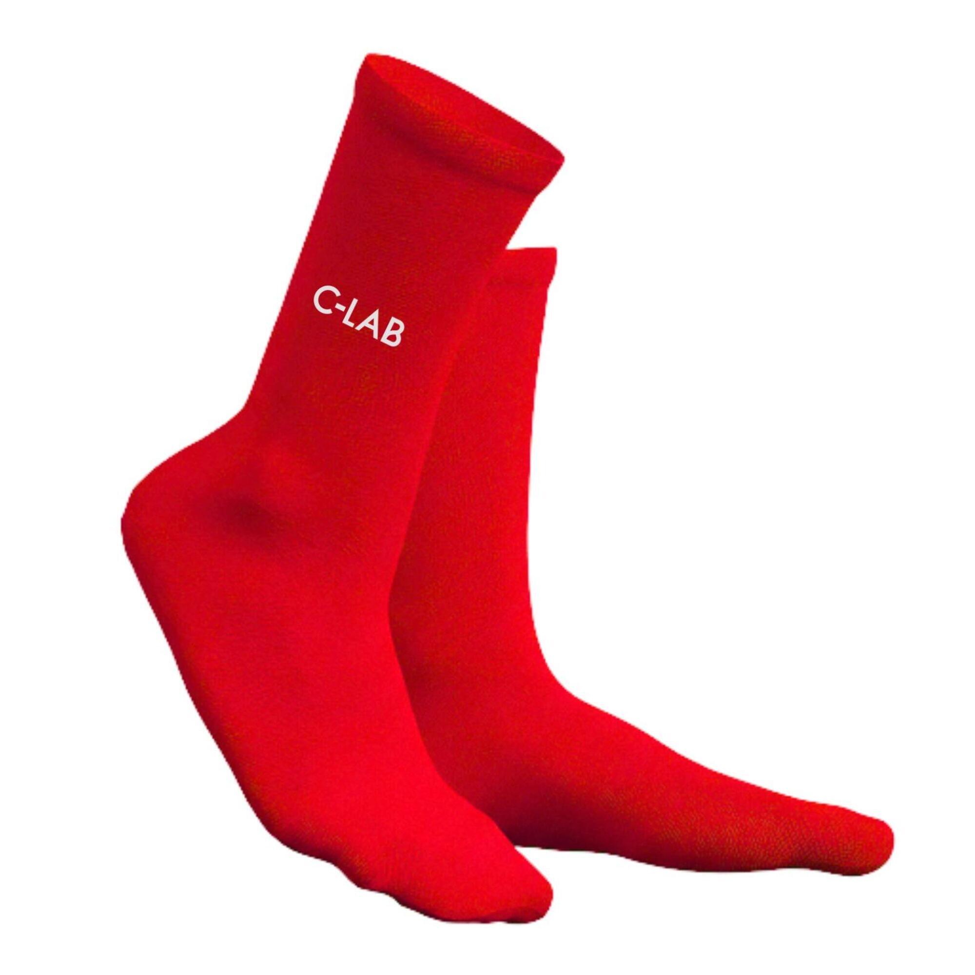 C-lab - Chaussettes De Cyclisme/running Respirantes - Rouge - Chaussettes - Rouge - Decathlon