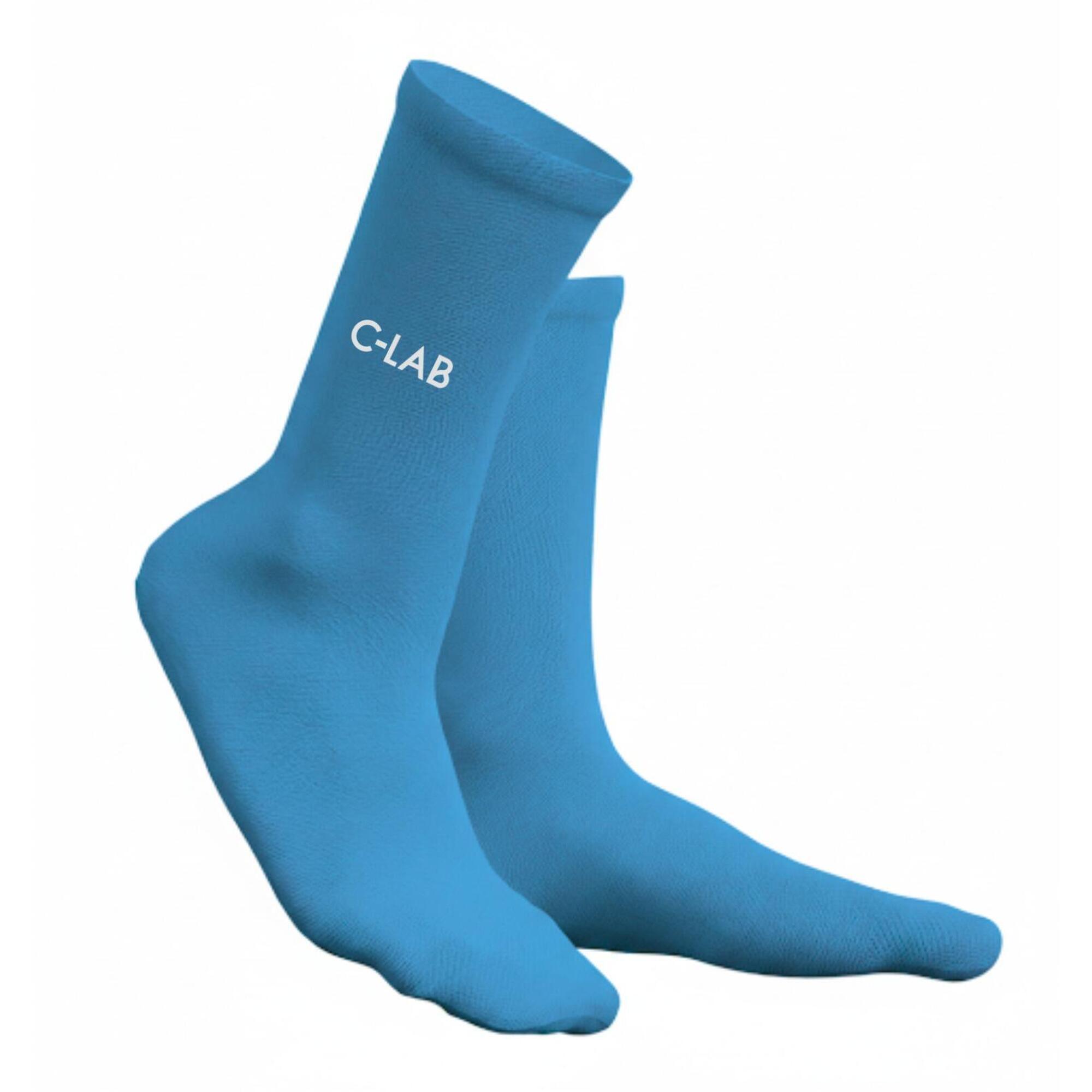 C-lab - Chaussettes De Cyclisme/running Respirantes - Turquoise - Chaussettes - Bleu - Decathlon