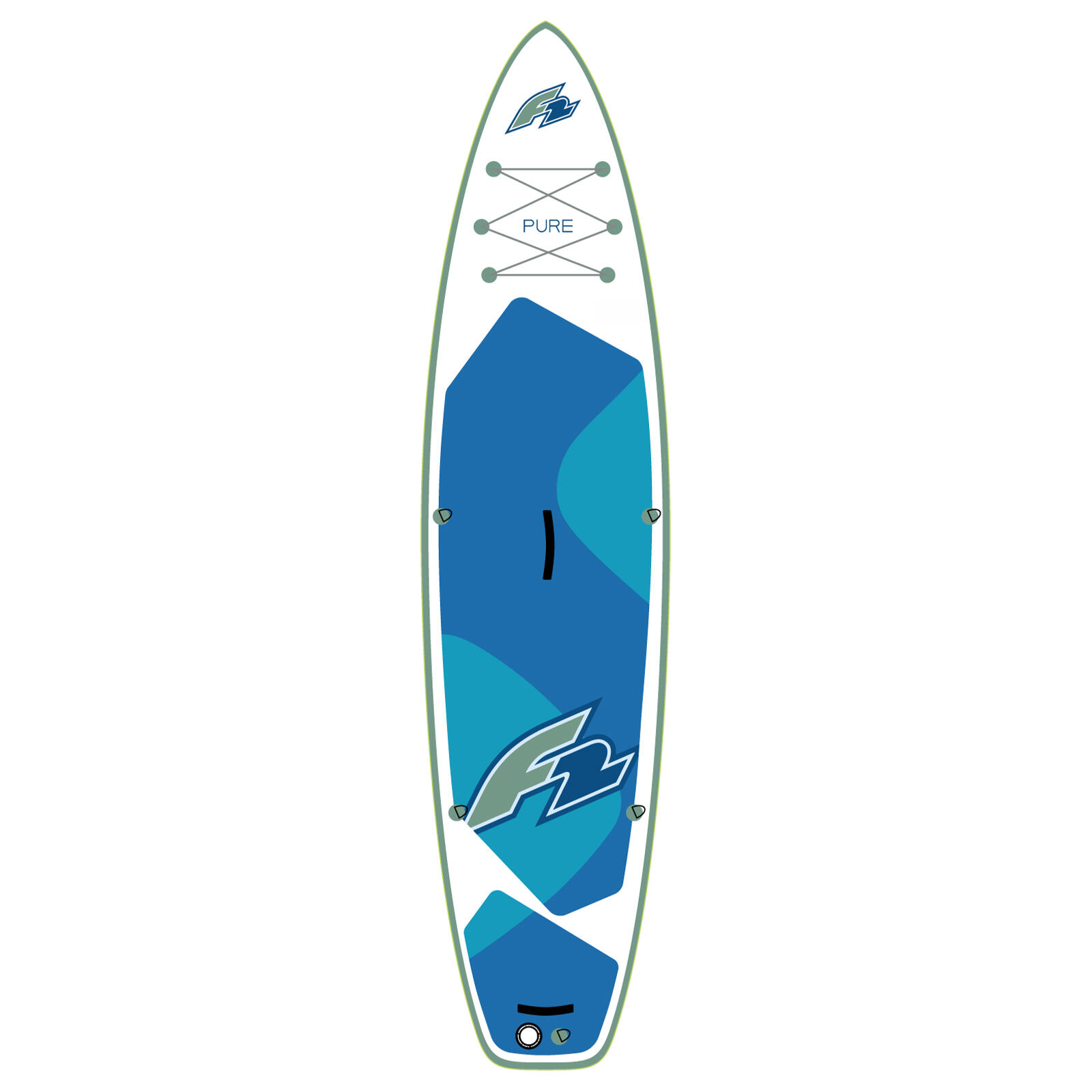 F2 Set Stand Up Paddle Board Pure Weiss 11,6 + Basic Zubehör Paket 3/7