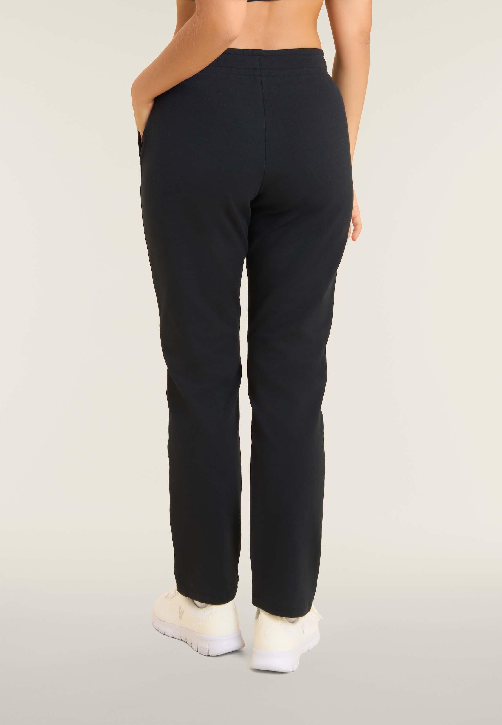 Pantaloni comfort con gamba dritta e stampa laterale 3/4