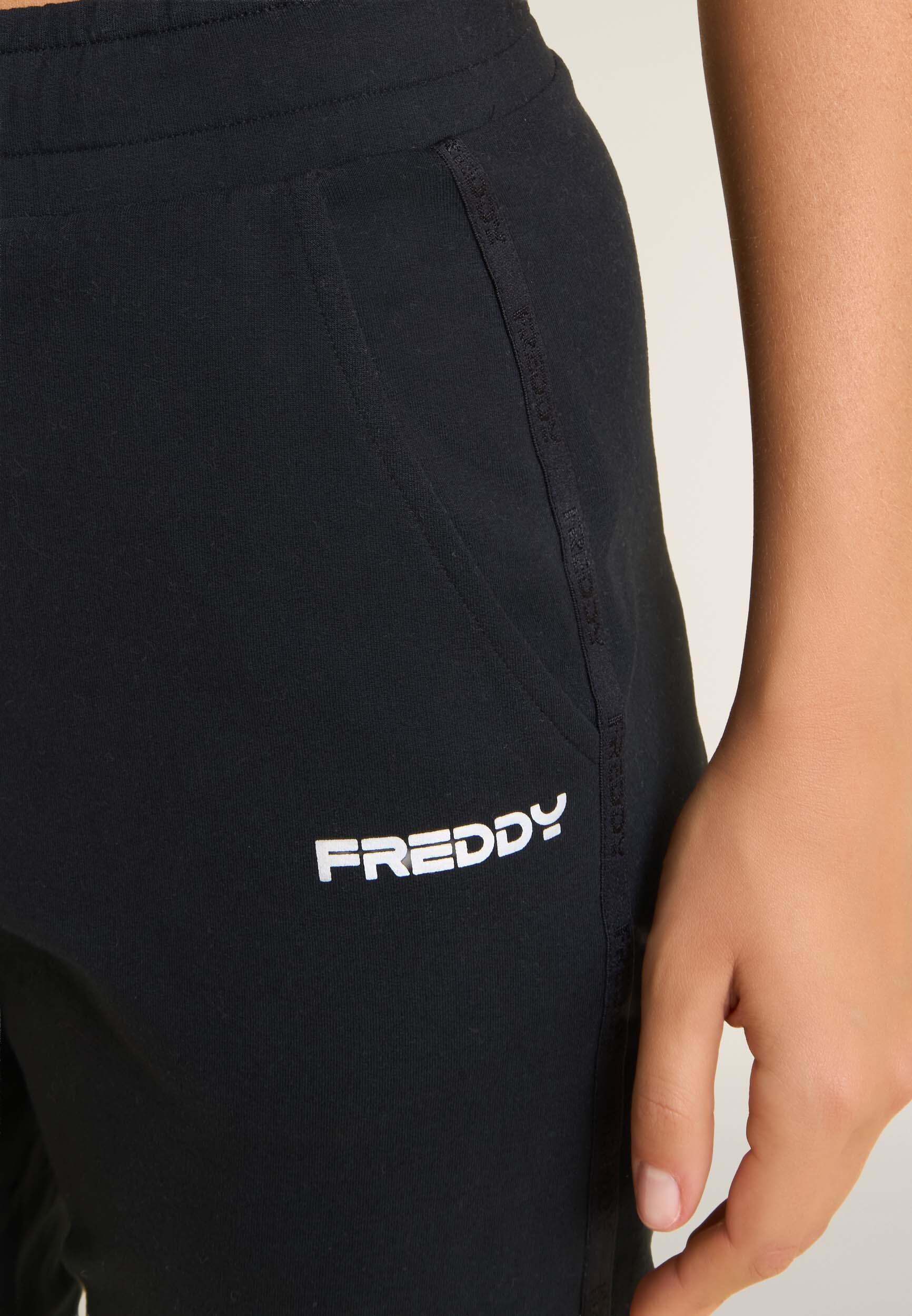 Pantaloni comfort con gamba dritta e stampa laterale 4/4