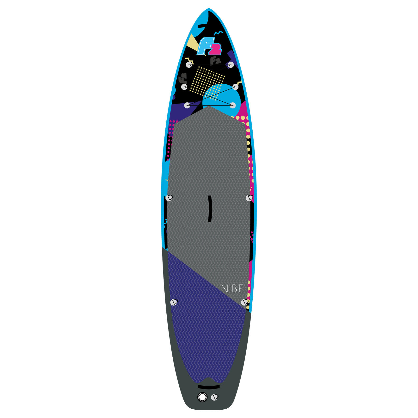 F2  SUP Stand Up Paddle Board Retro Vibe 90s Allover Damen 350cm 11,5 Multicolor 3/4