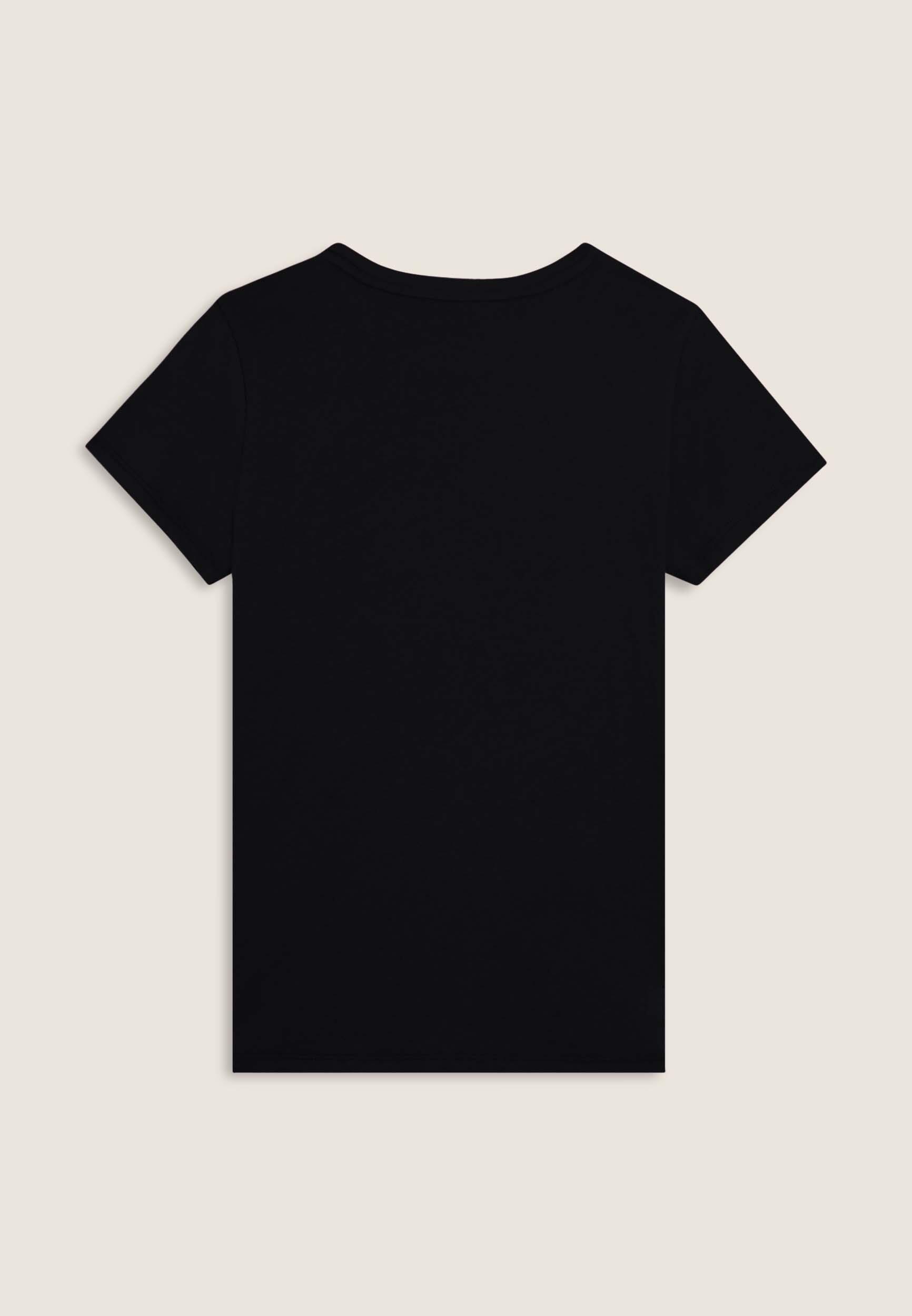 T-shirt pour femmes avec paillettes et bande avec logo sur les épaules 2/3