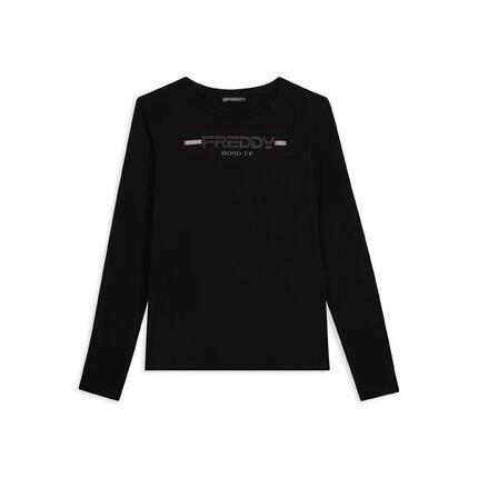 T-shirt pour femmes à manches longues avec bord arrondi