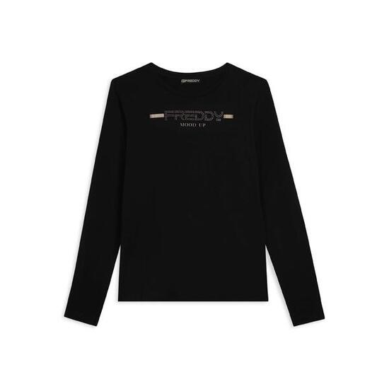 T-shirt pour femmes à manches longues avec bord arrondi