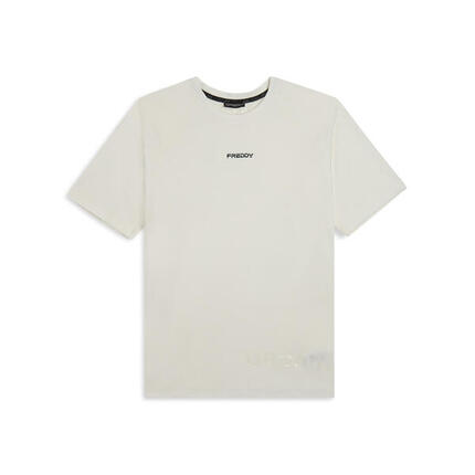 T-shirt de coupe ajustée avec imprimé brillant sur le devant