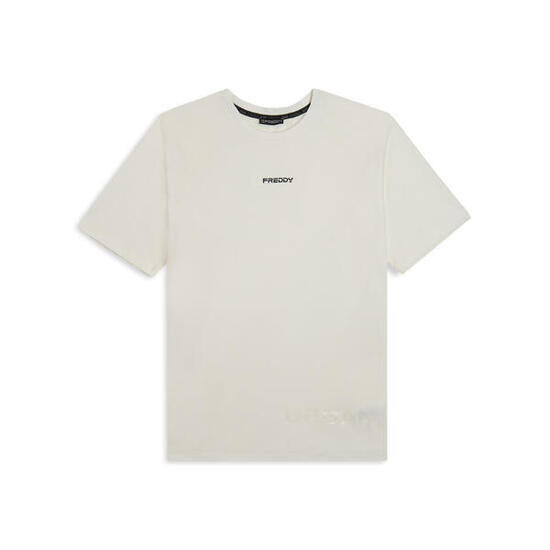 T-shirt de coupe ajustée avec imprimé brillant sur le devant