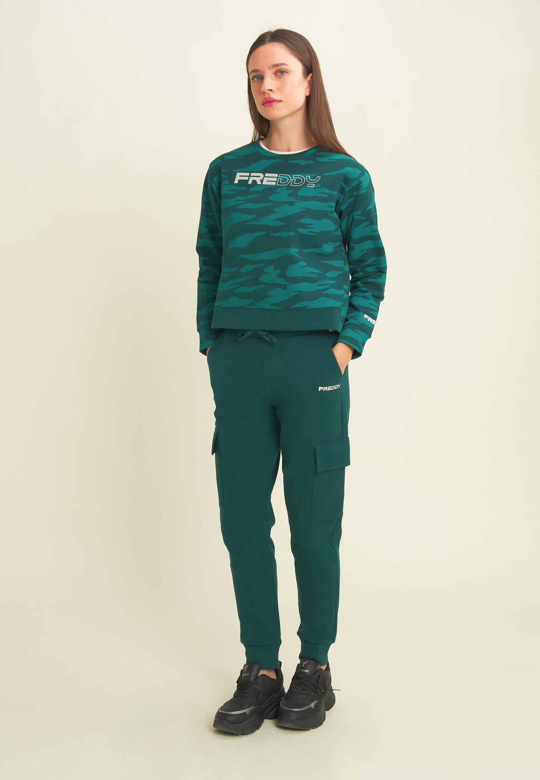 Pantaloni sportivi in felpa con tasconi laterali 5/5