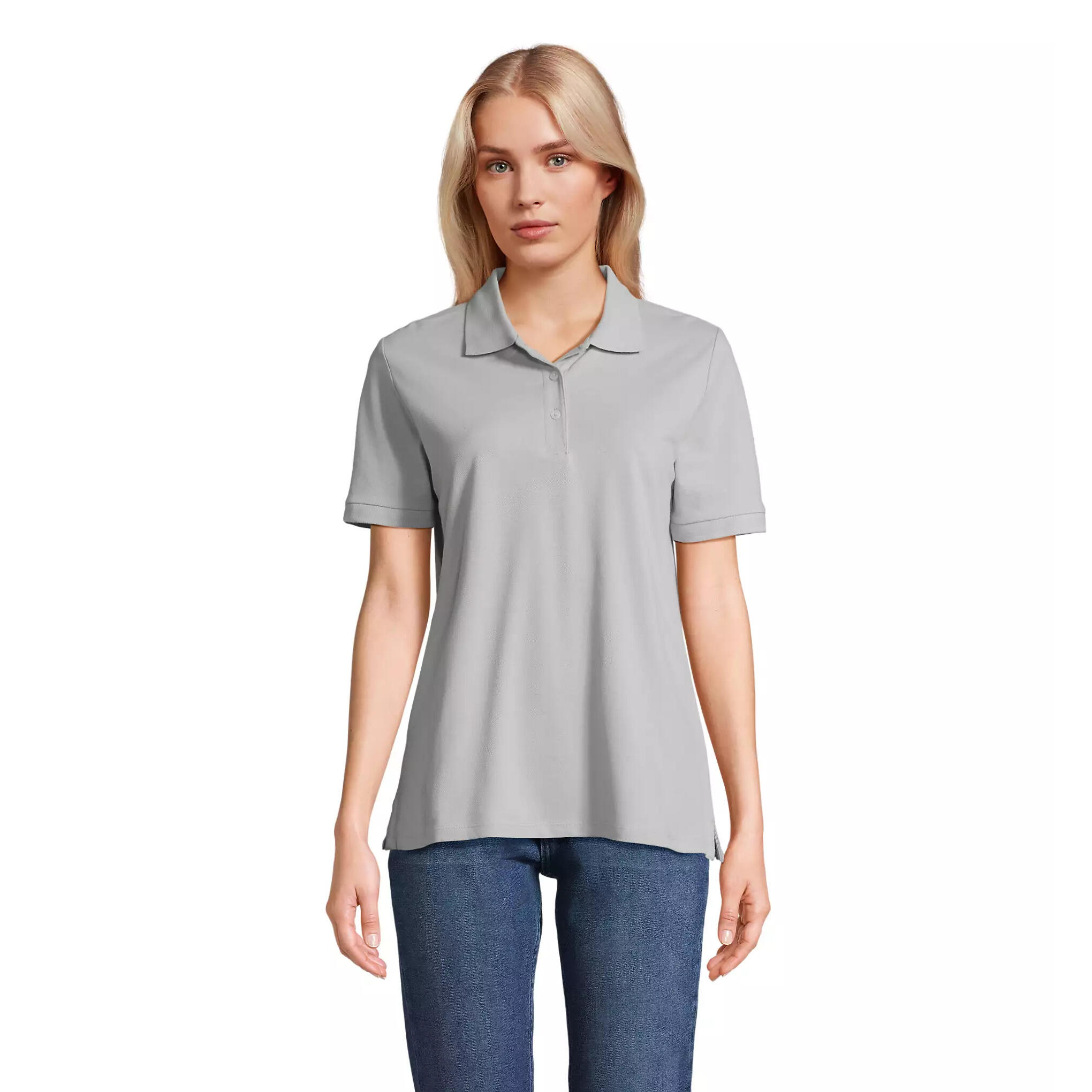 Zebco - Polo Femme Sol's Pacific - Moulinet - Bleu|gris - Decathlon