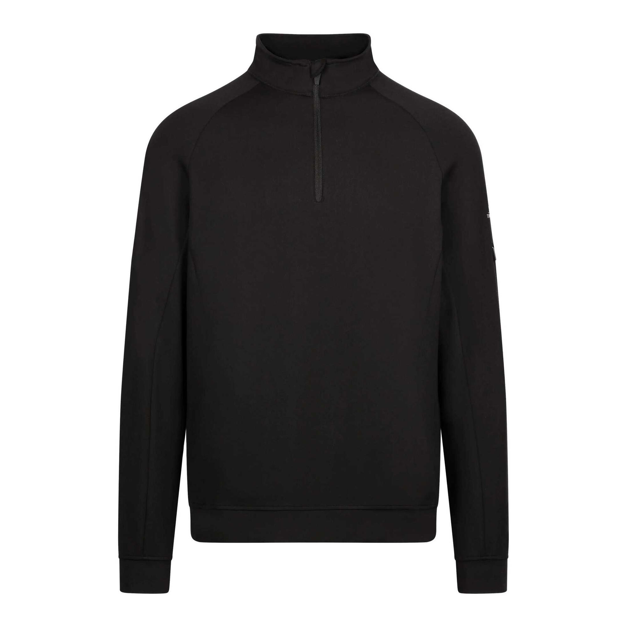 TRESPASS Mens Zakery Half Zip Sweatshirt (Black)