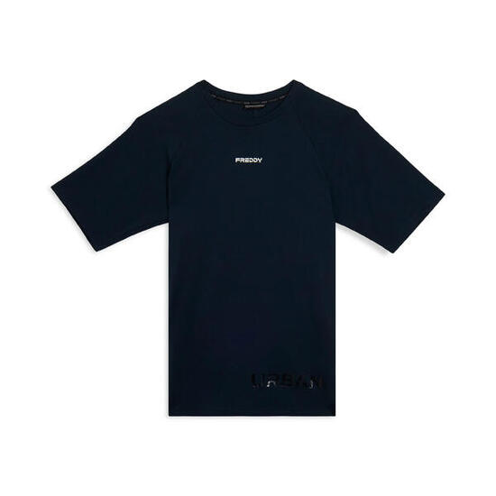 T-shirt de coupe ajustée avec imprimé brillant sur le devant