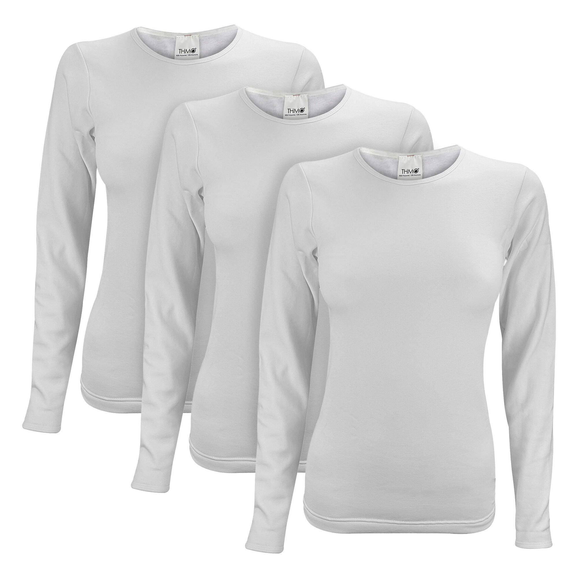 THMO 3 Pack Ladies Long Sleeved Thermal Top for Winter