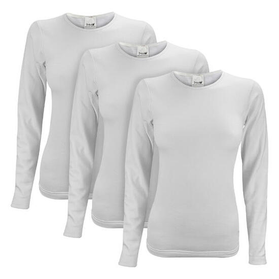 THMO - Lot de 3 hauts thermiques à manches longues pour femme pour l'hiver