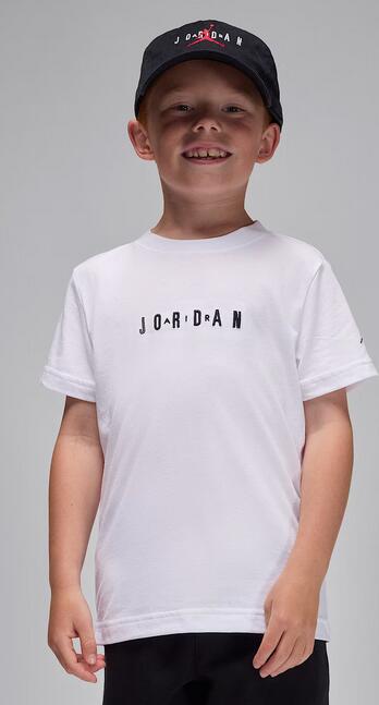 T-shirt bambino jordan wordmark - bianco 1/6
