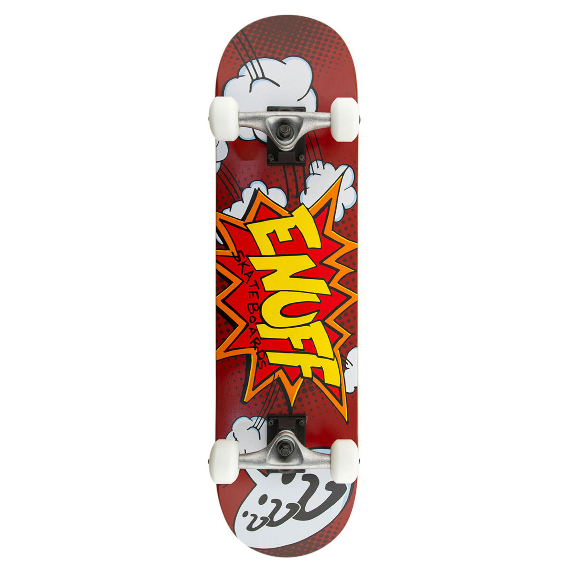 Enuff Skateboards - Skate Enuff Pow 7.275"x31.5" Rouge/blanc - Skateboard Complet - Rouge - 7.75" - Decathlon