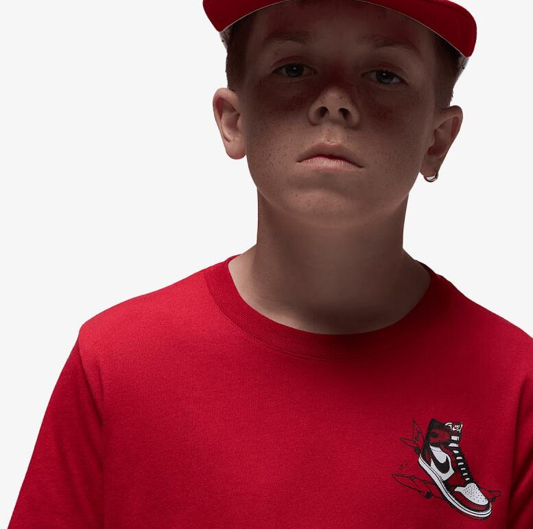 T-shirt ragazzo jordan jdb air jordan has landed ss - rosso 3/5