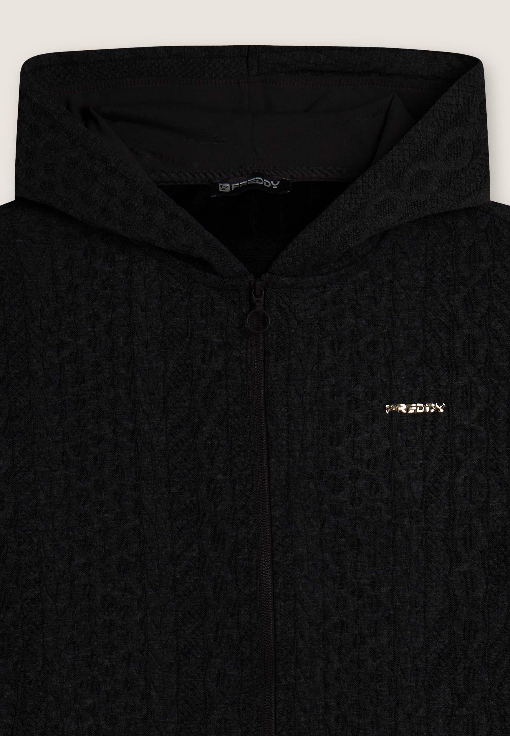 Sweat-shirt à capuche en tissu technique en tresses 3/3