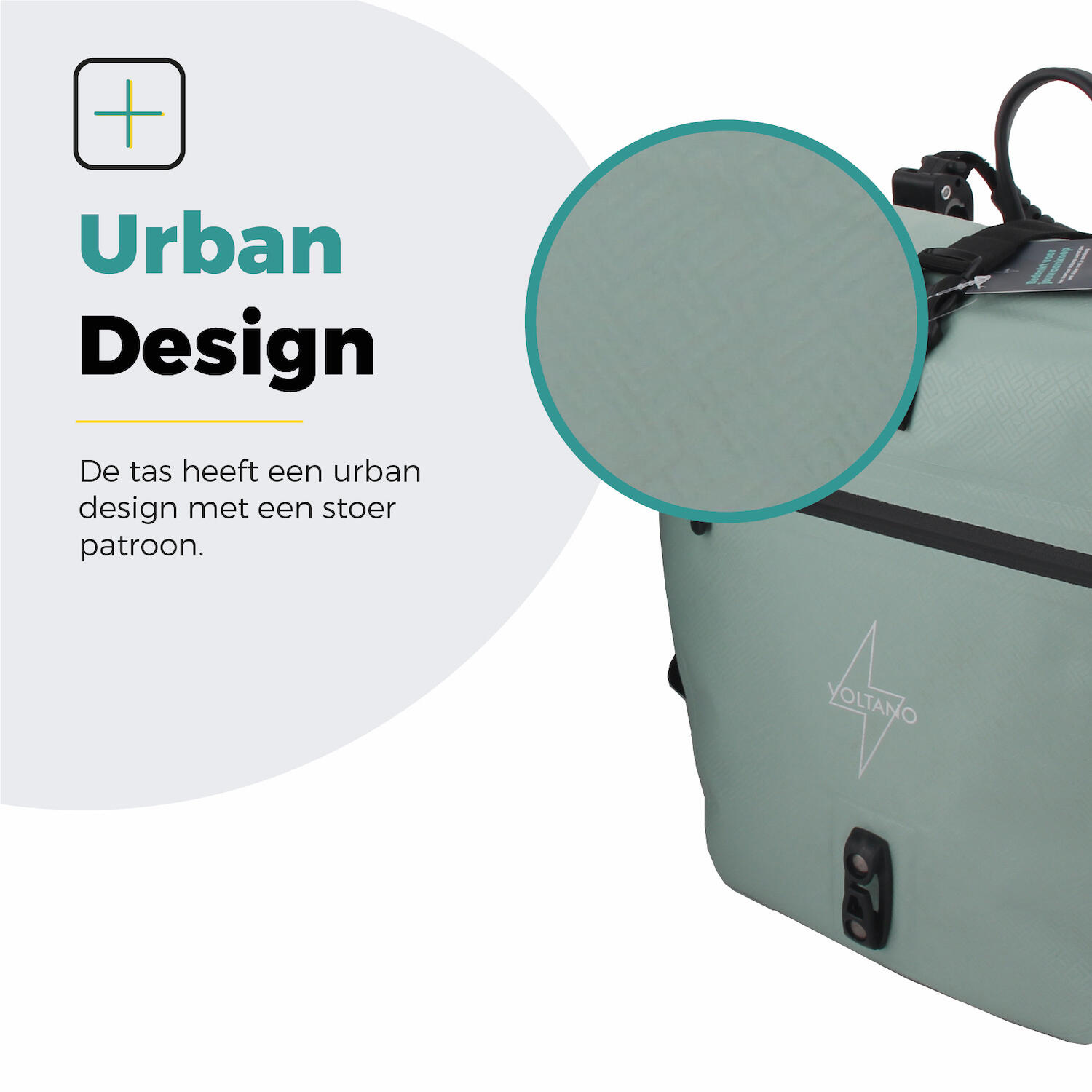 Voltano Enkele Fietstas Set E-bike - Mint Groen - 46 Liter 7/7