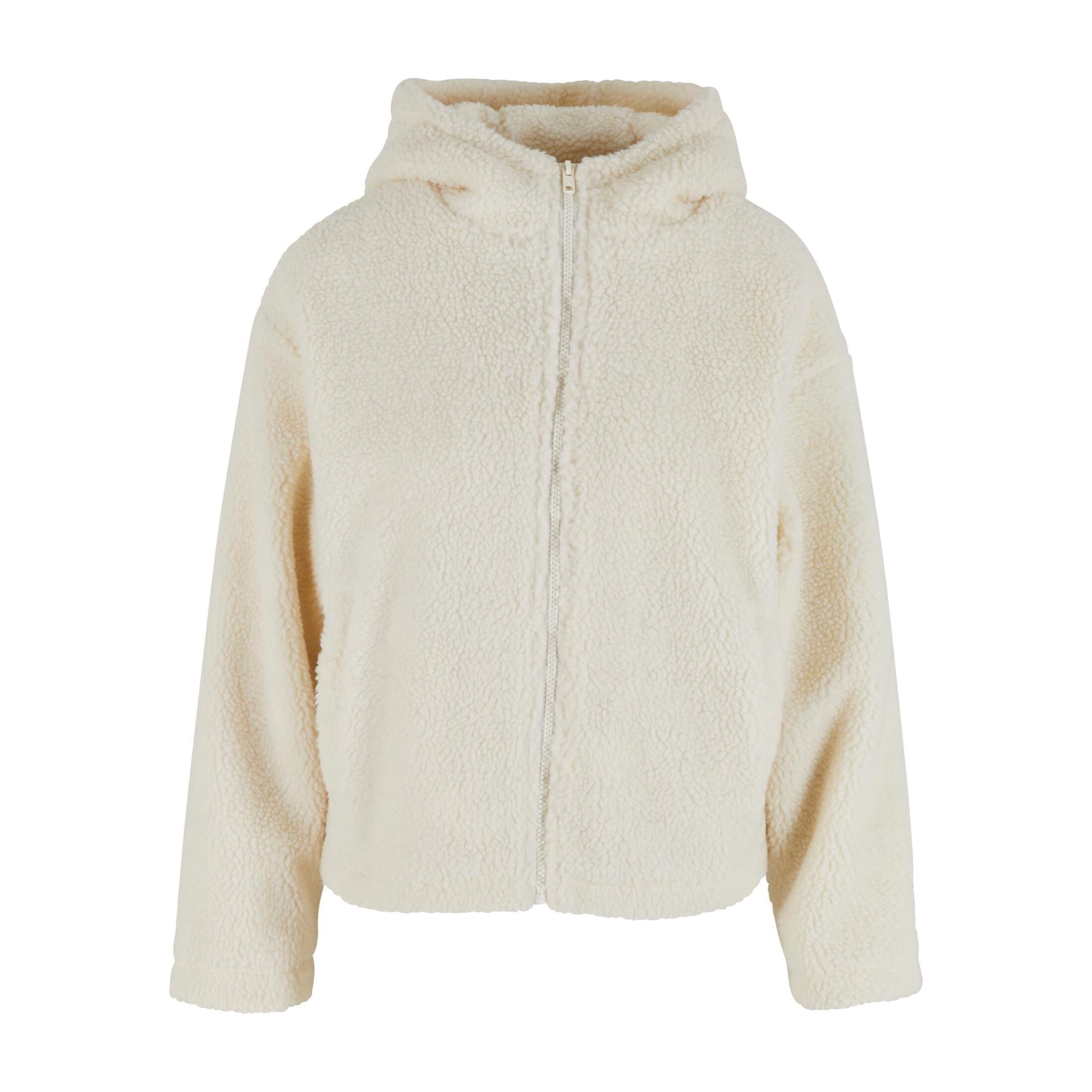 Urban Classics - Polaire À Capuche Courte Femme Urban Classics Sherpa - Polaire - Blanc - Decathlon