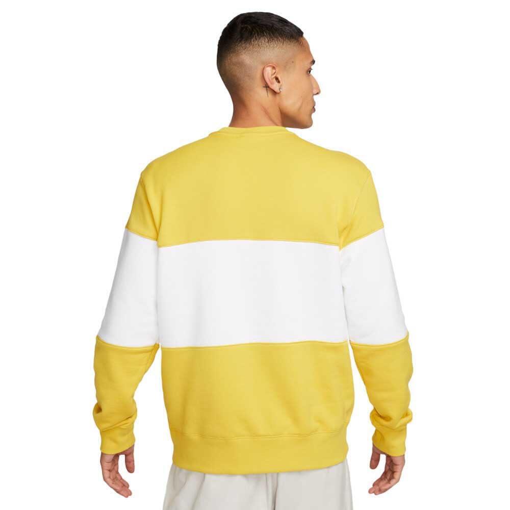 Nike Club+ FT Crew CB Sweat-shirt Long Homme Vivid Sulfur/White XL 2/5