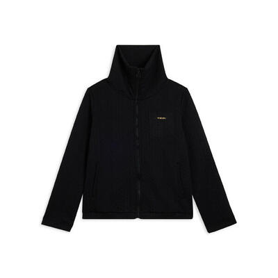 Felpa full-zip in tessuto tecnico doppio a trecce