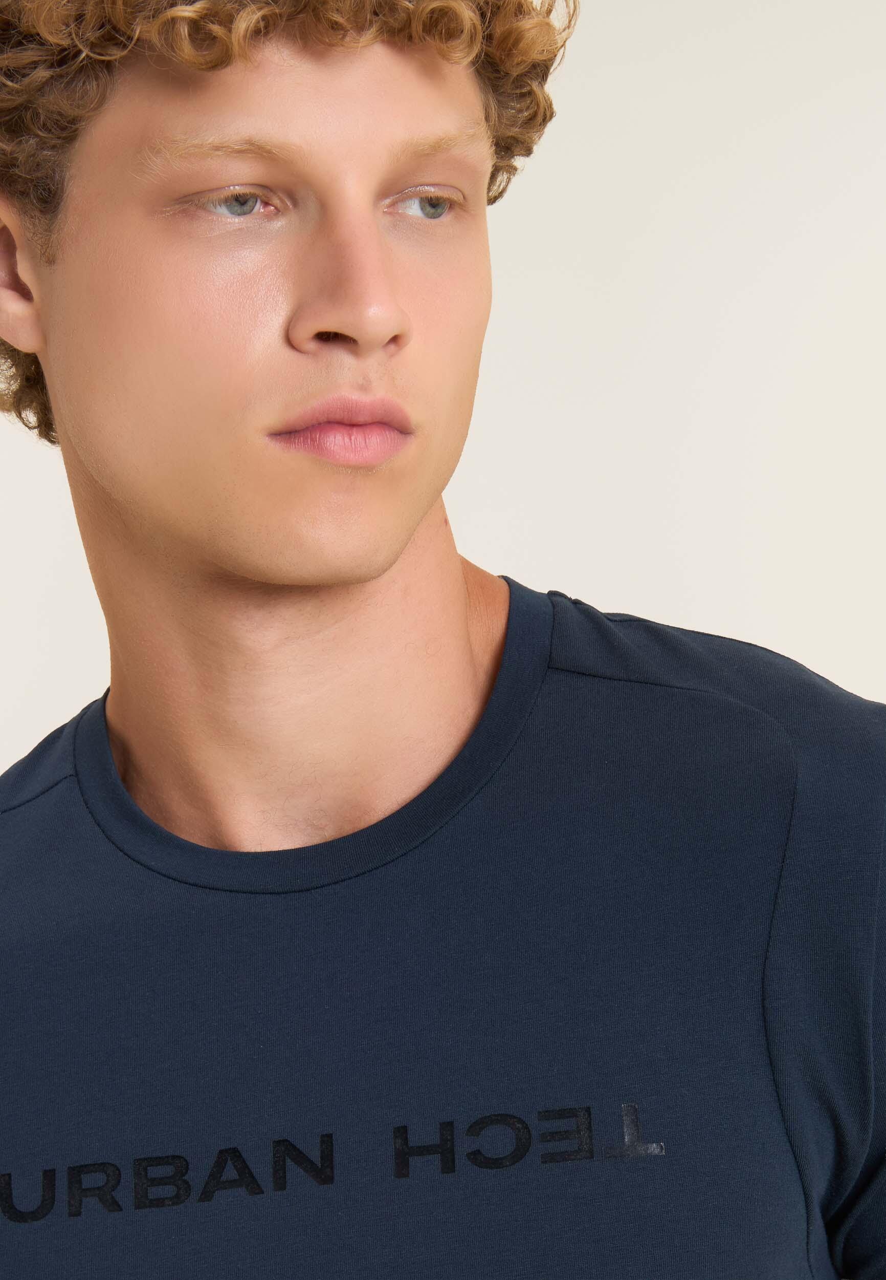 T-shirt classique avec manches raglan et double imprimé brillant 4/4