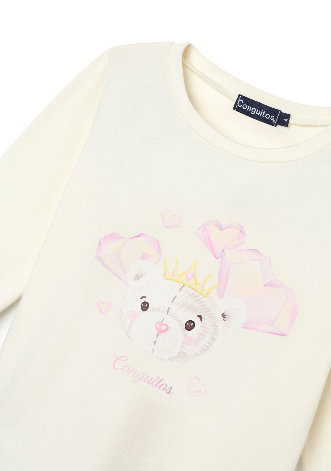 Camiseta Niña Manga Larga Con Estampado Frontal 2/4