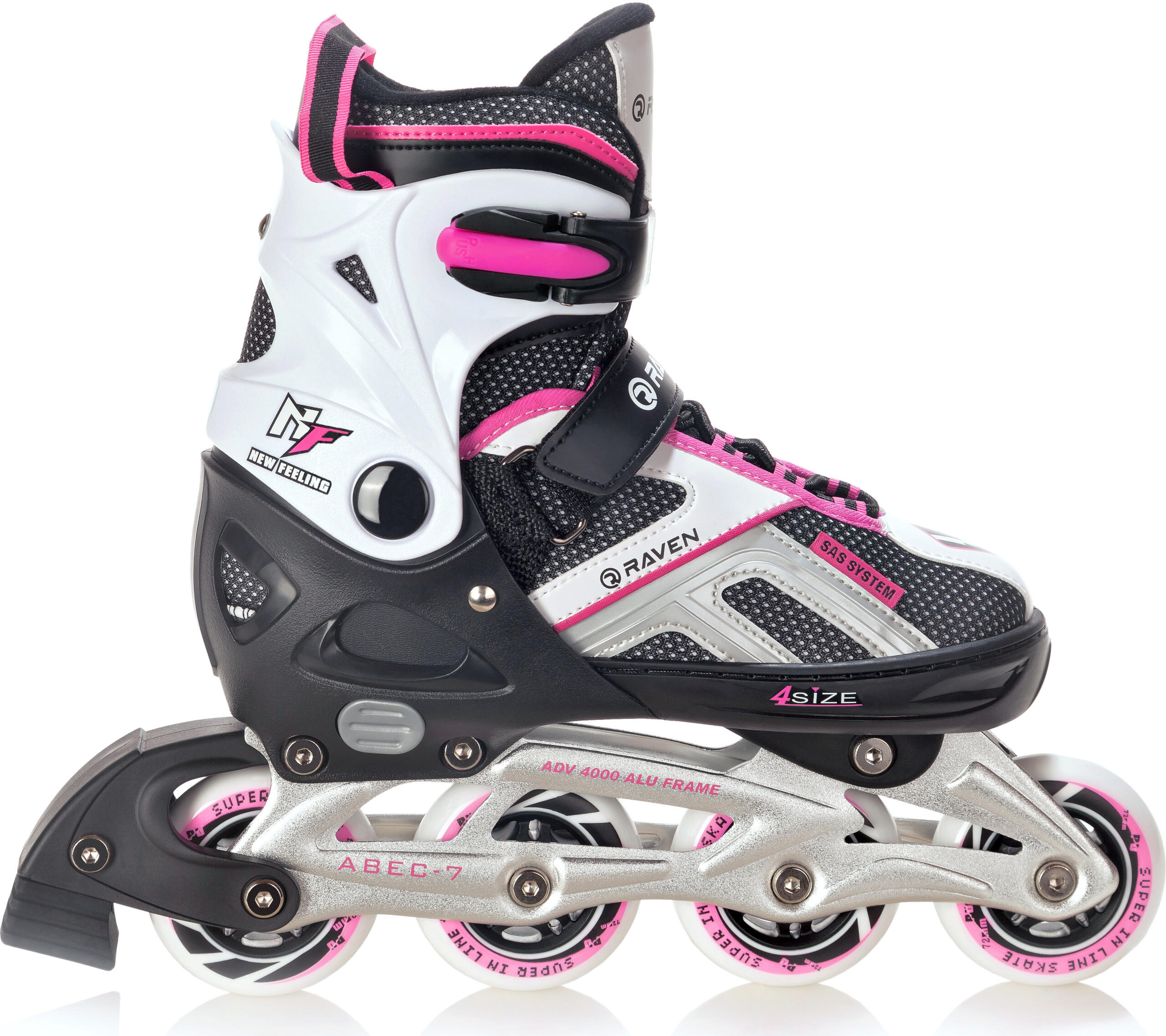 Patines Ajustables 2en1 Pulse Negro/Rosa 2/5