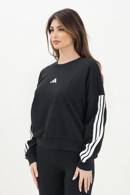 Felpa Adidas Donna Essentials 3-Stripes in French Terry. Nera/Bianca. Taglia M