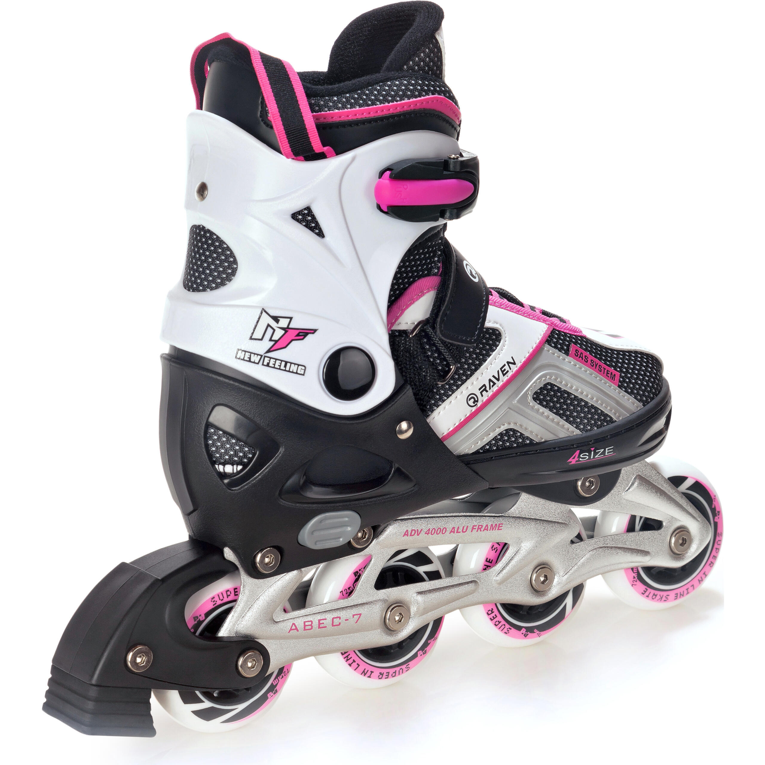 Patines ajustables Pulse Negro/Rosa 3/5
