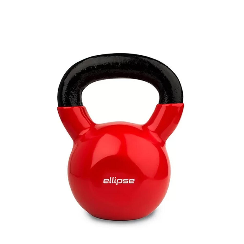 Ellipse - Kettlebells En Vinyle - Kettlebell - Noir|rouge - 16 Kg - Decathlon