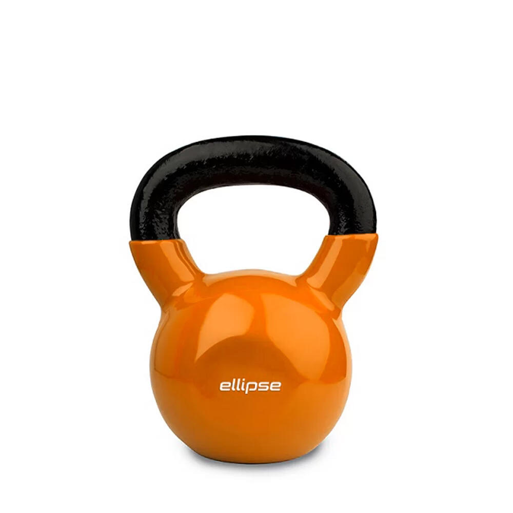 Ellipse - Kettlebells En Vinyle - Kettlebell - Noir|orange - 12 Kg - Decathlon