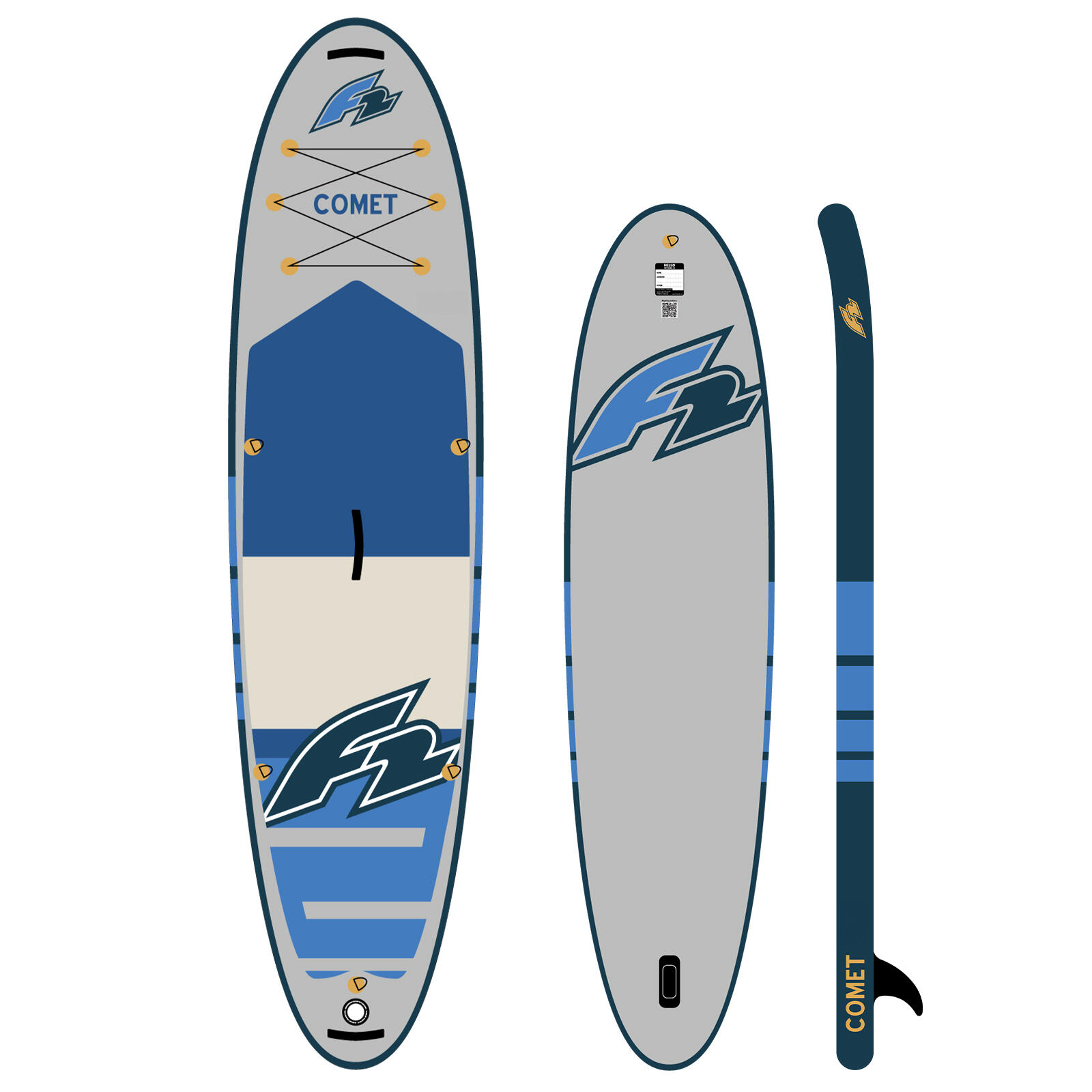 F2 Set Stand Up Paddle Board Comet Grau 10,6 + Kajak Zubehör Paket 2/7