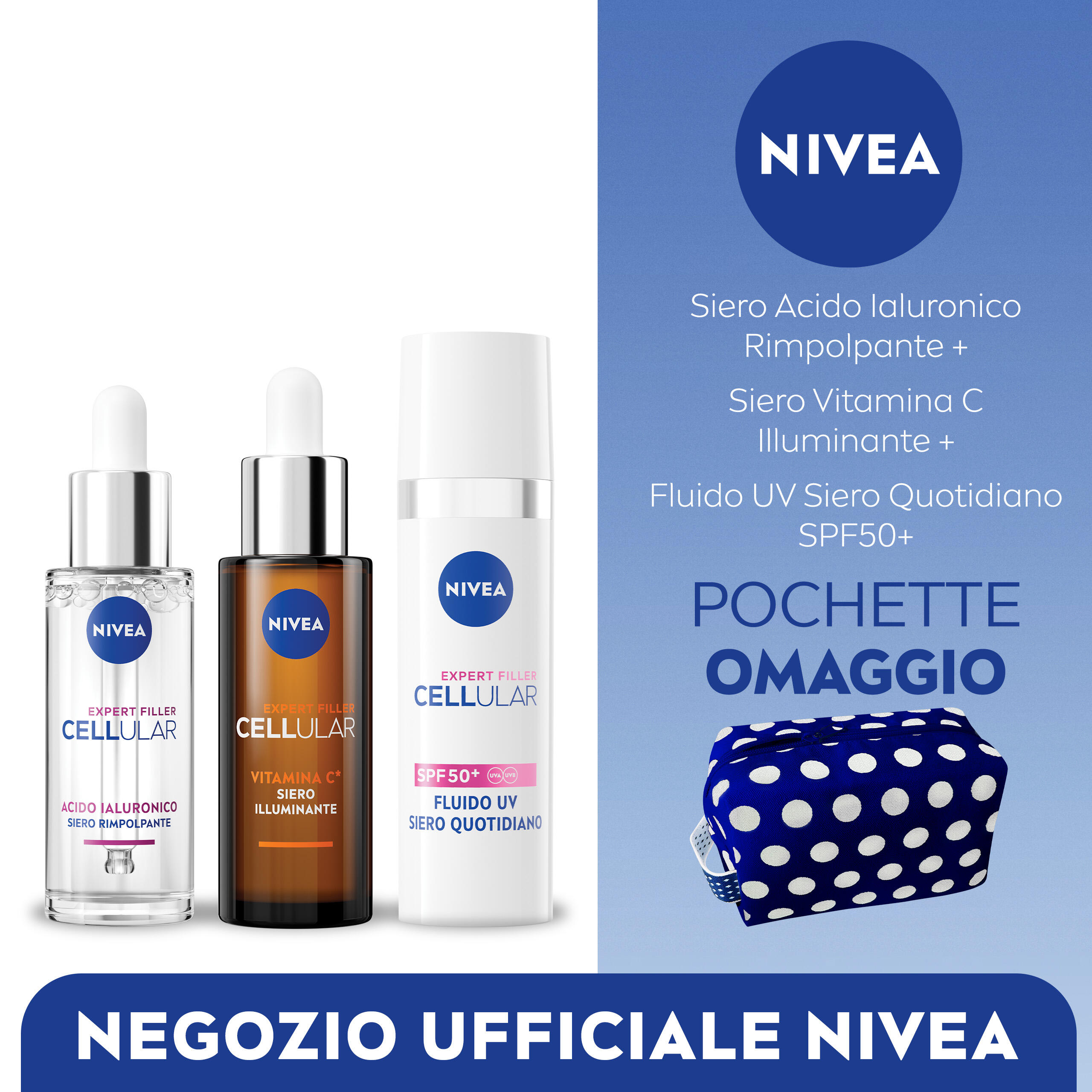 NIVEA NIVEA Cellular Expert Kit di Skincare con Acido Ialuronico e Vitamina C