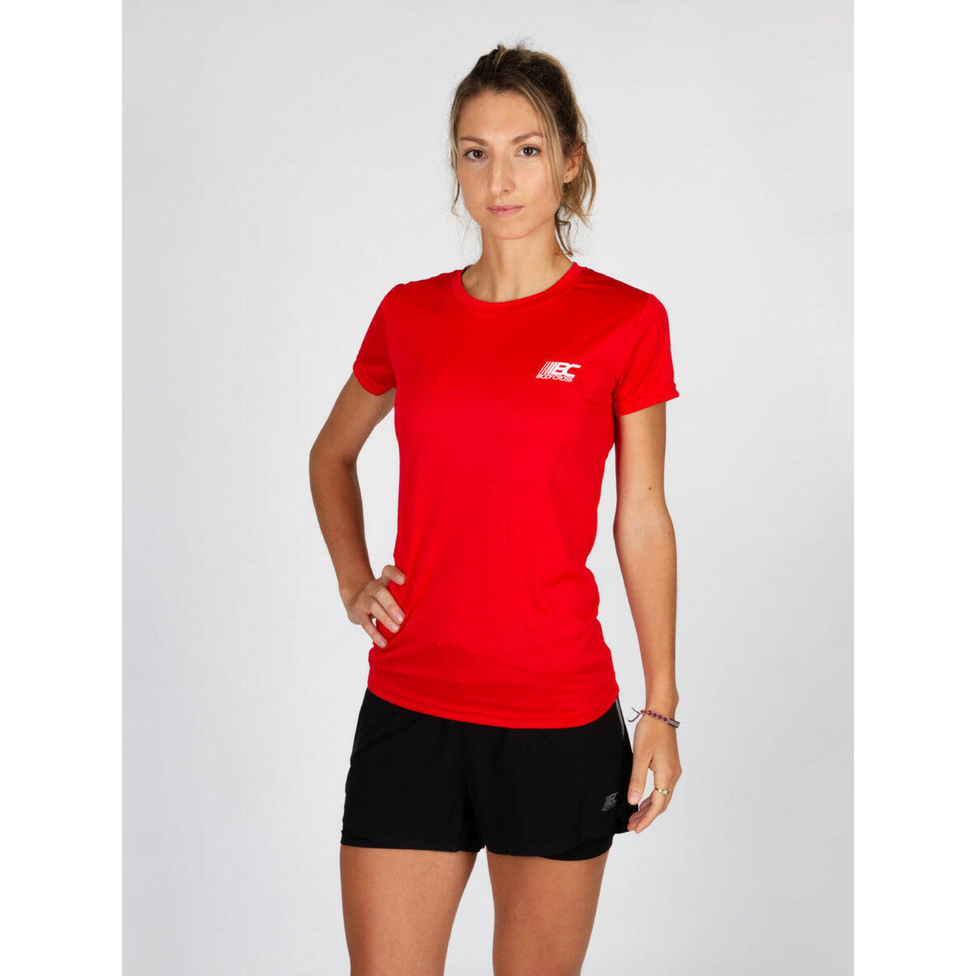 Bodycross - T-shirt De Running Femme Paz - T-shirt Manches Courtes - Rouge - 40 M - Decathlon