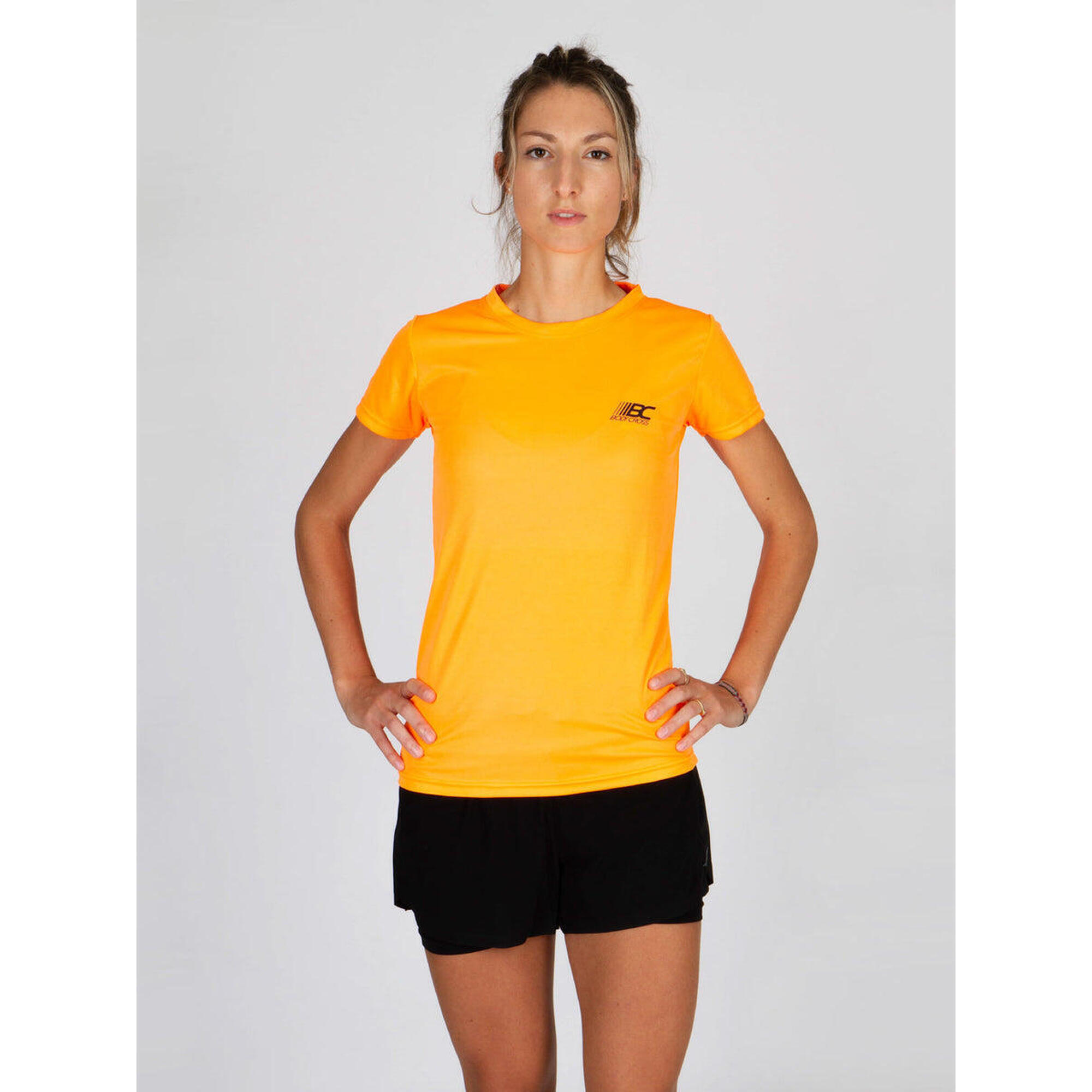 Bodycross - T-shirt De Running Femme Paz - T-shirt Manches Courtes - Orange - Decathlon