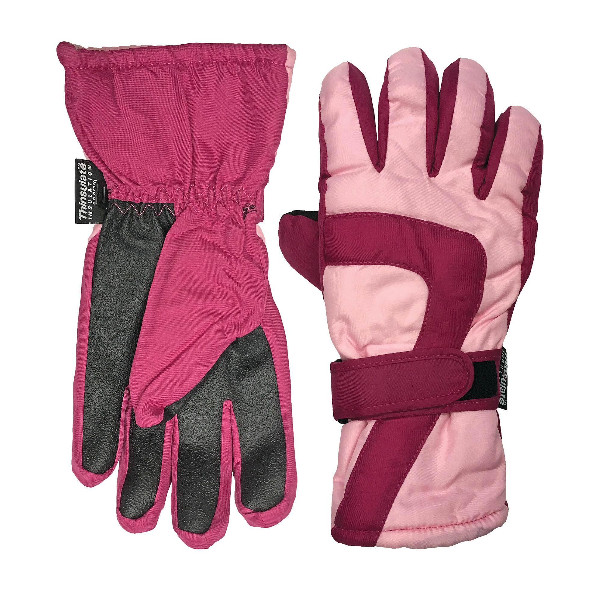 3M Thinsulate Kids Gloves Waterproof Black/Pink Polyester 3/4