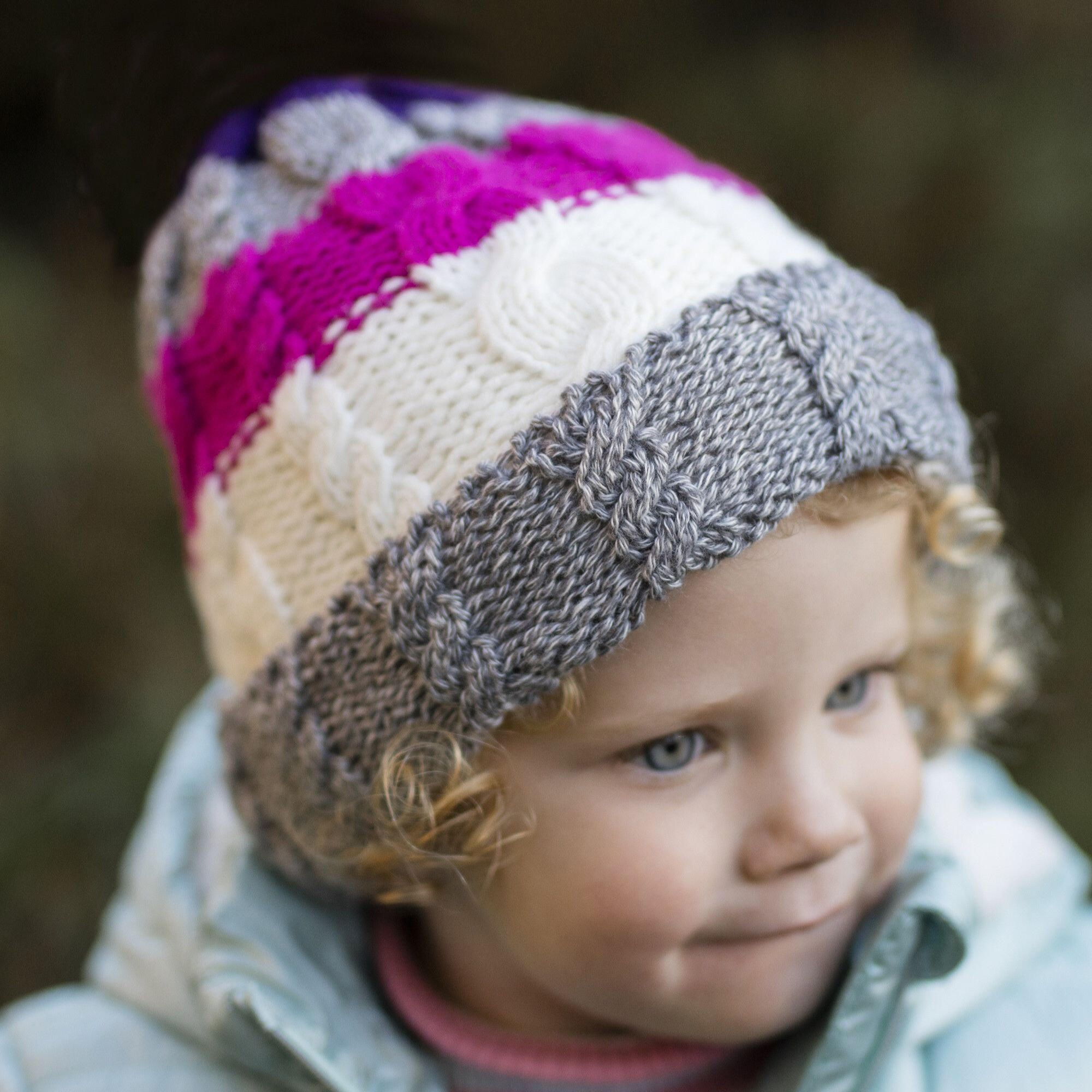 Heat Holders - Ensemble Bonnet Mitaines Thermiques Rayés Polaire Enfants Filles 4/5