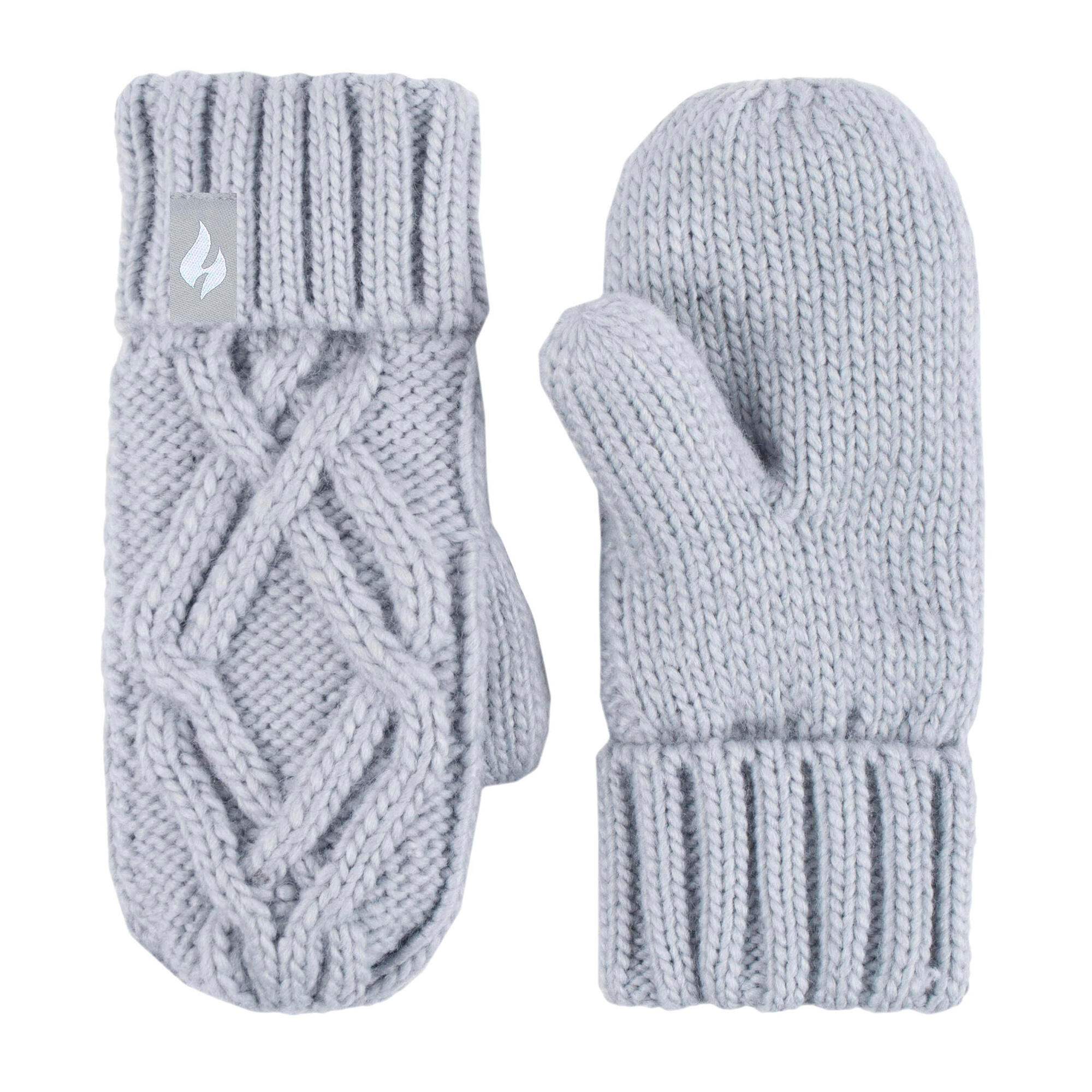 Heat Holders - Mädchen Strick Fäustlinge und Mütze mit Pom Pom und Ohrenschutz 4/4