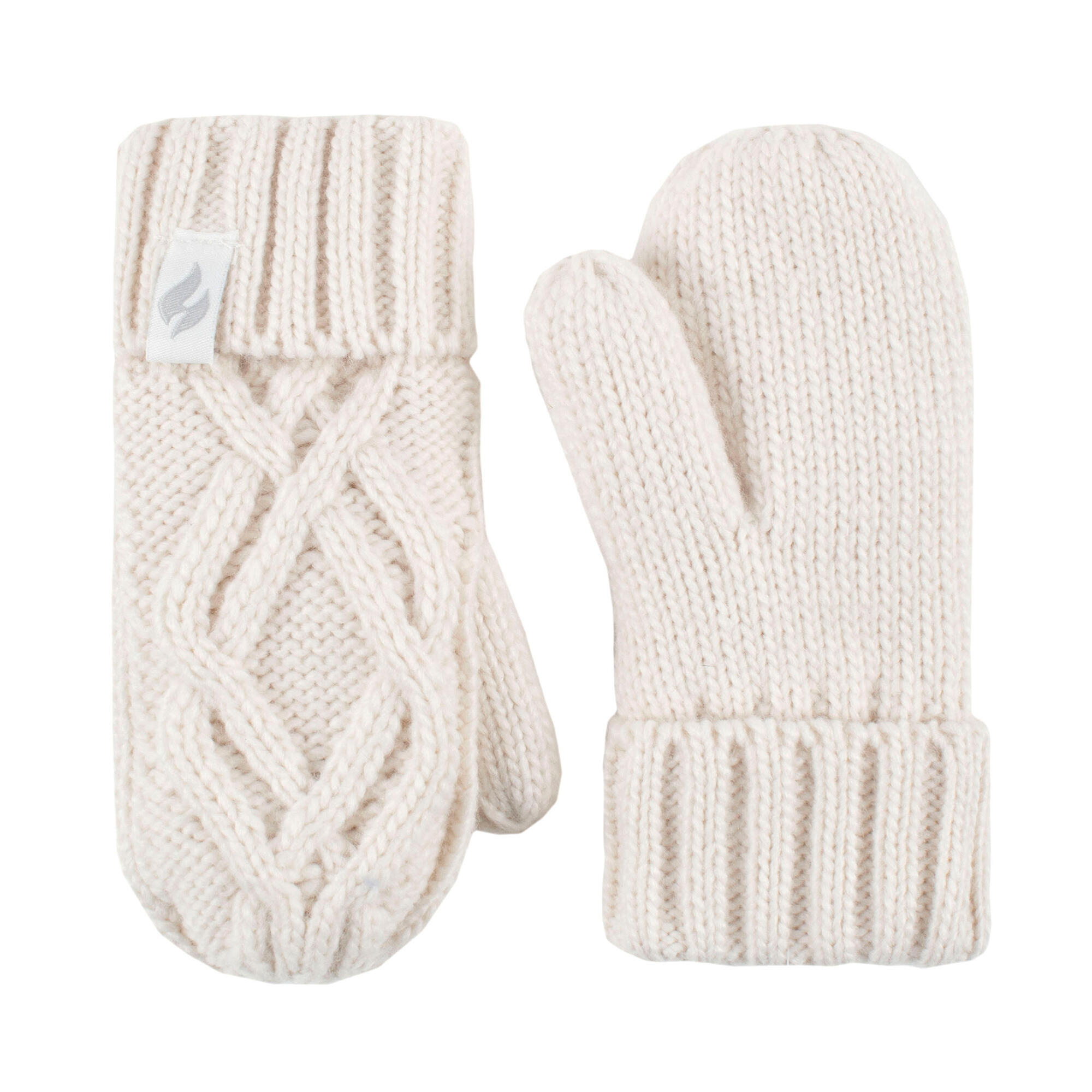 Girls Cable Knitted Design Trapper Hat & Mittens Set 4/4