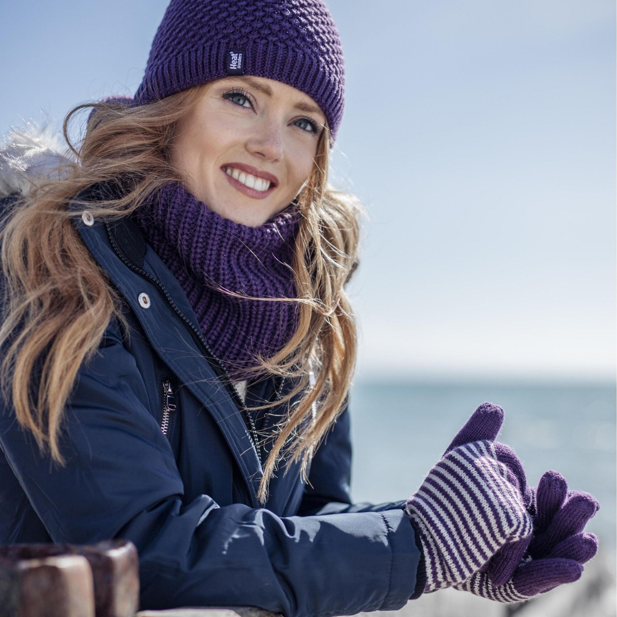 Heat Holders - Damen Nackenwärmer Winter | Thermo Halswärmer Stricken Fleece 4/5